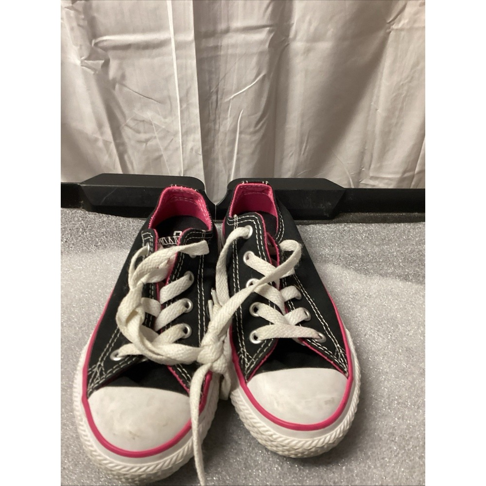 Converse All Star Child's Size 11 Black With Pink Trim Lace Up